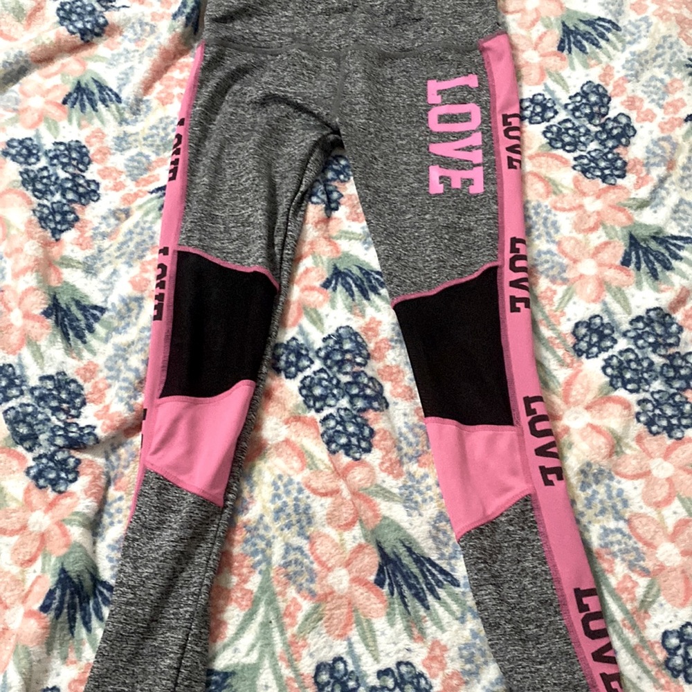 Sized medium pink and grey leggings